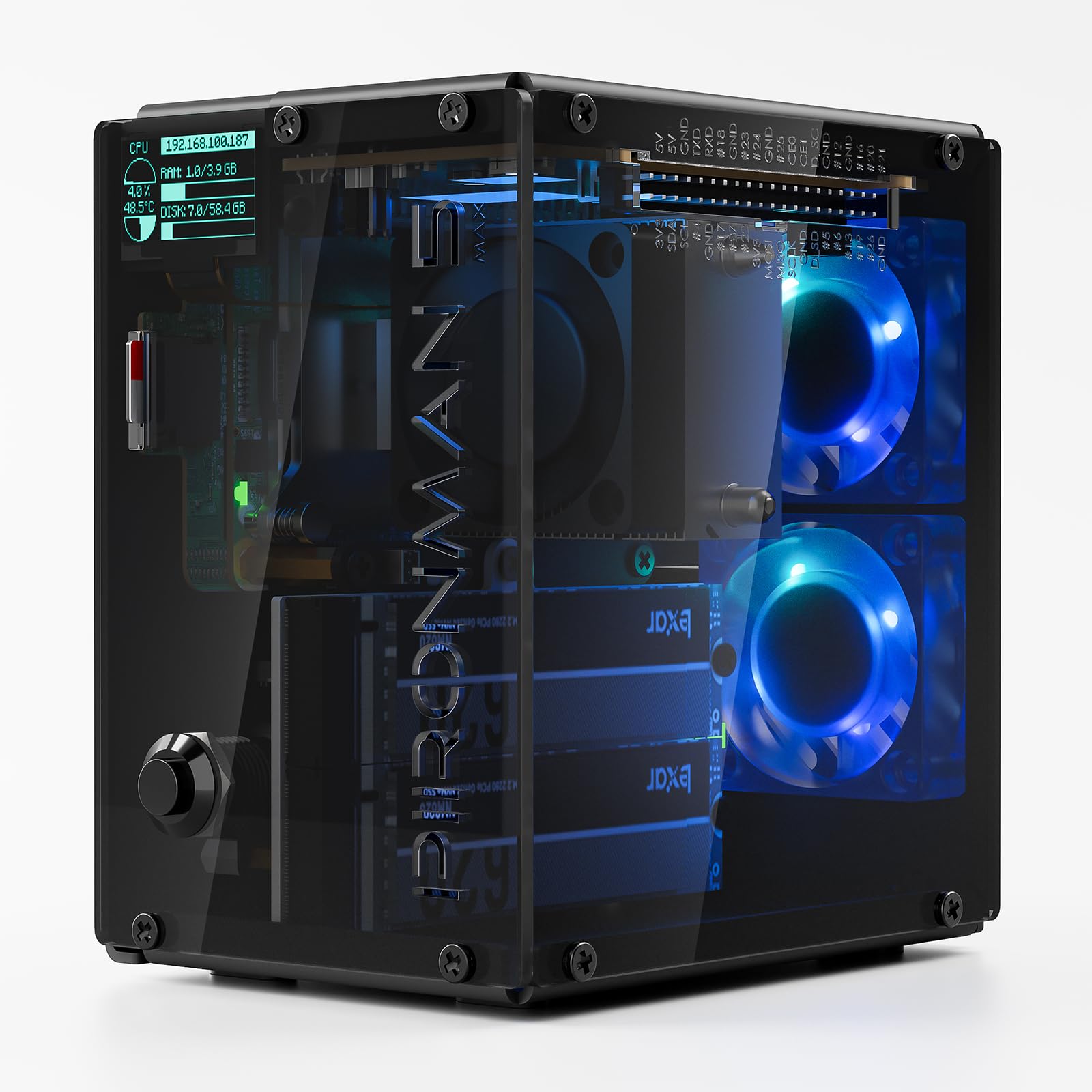Pironman 5-MAX Dual NVMe M.2 S - Raspberry Pi Ai Kit Hailo-8L recension och pris
