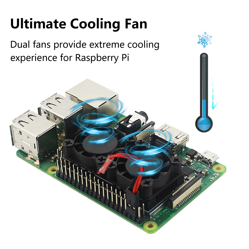 Raspberry Pi 4 Dual Fan with H - Raspberry Pi Water Cooling Kit recension och pris